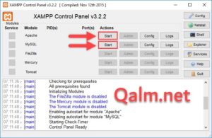 تشغيل XAMPP واختبار عمل الخادم