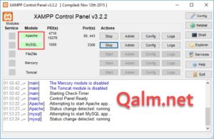 تشغيل XAMPP واختبار عمل الخادم