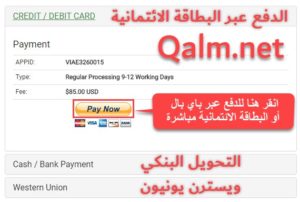دفع رسوم تأشيرة سنغافورة